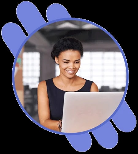 Smiling Woman with Laptop