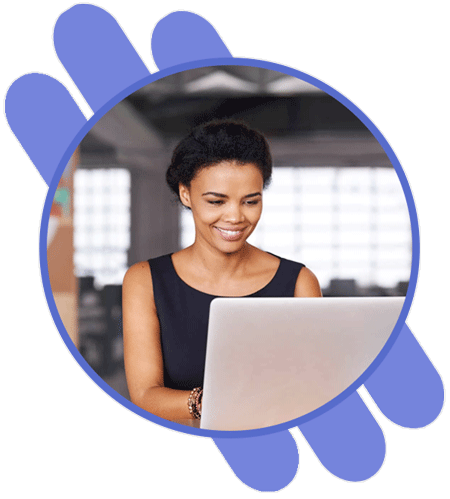 Smiling Woman with Laptop