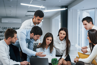 Man working on laptop